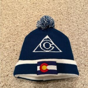Blue Beanie with Colorado Flag Patch